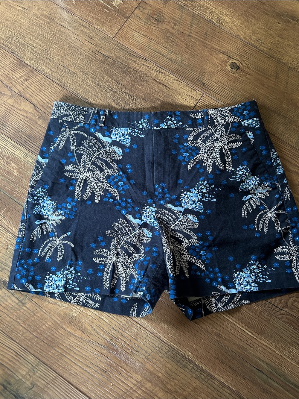 Banana Republic Navy Blue Palm-Print Women's Swim Shorts